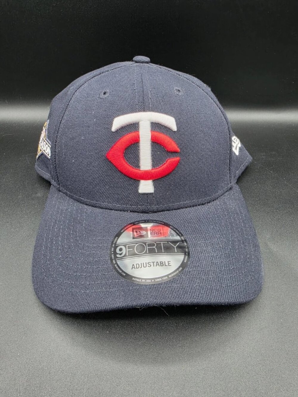 Minnesota Twins MLB 2023 Postseason New Era 9FORTY Strapback Hat Cap Blue NWT